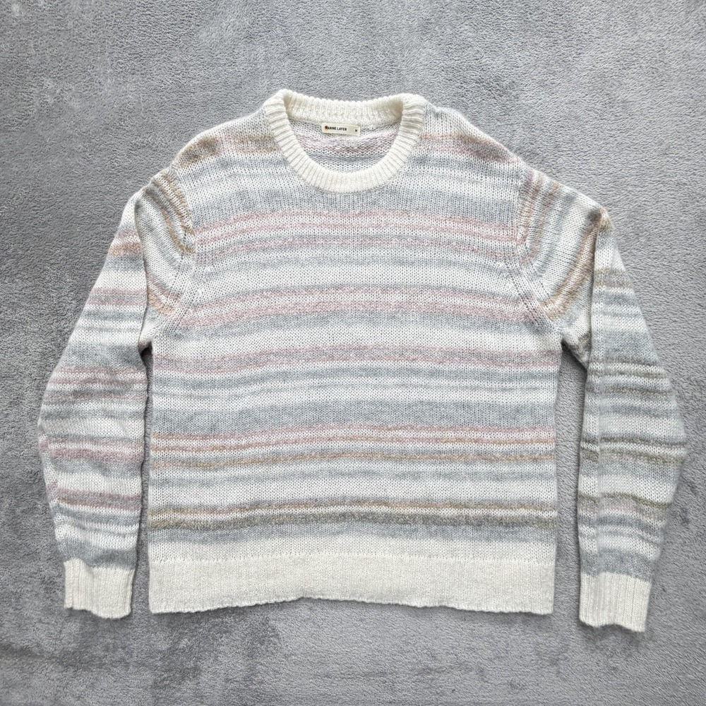 Marine Layer Sweater Womens M Multicolor Striped Open-Knit‎ Crew Neck Mohair